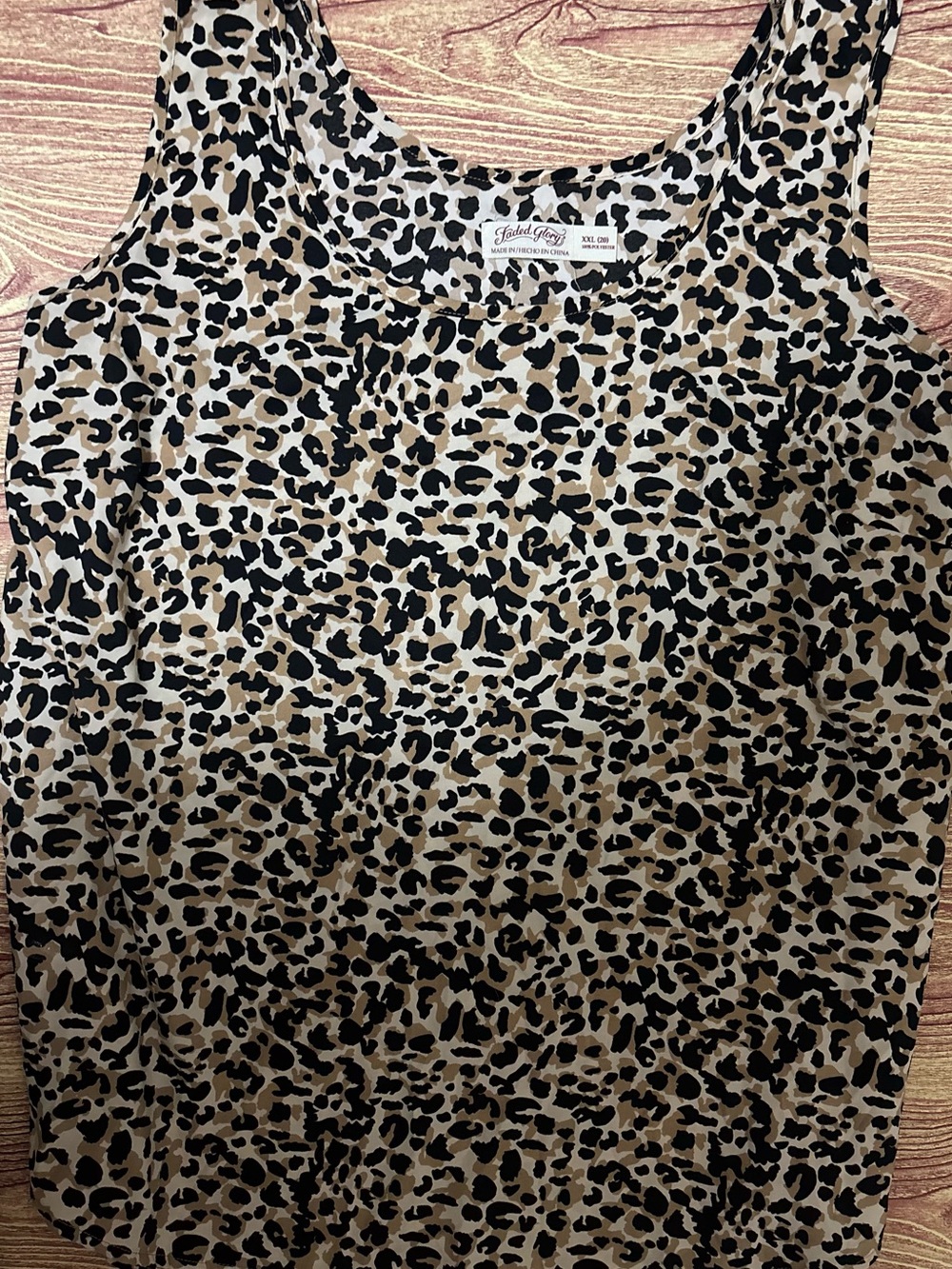 Faded Glory Leopard Print Tank Top in Beige and Black